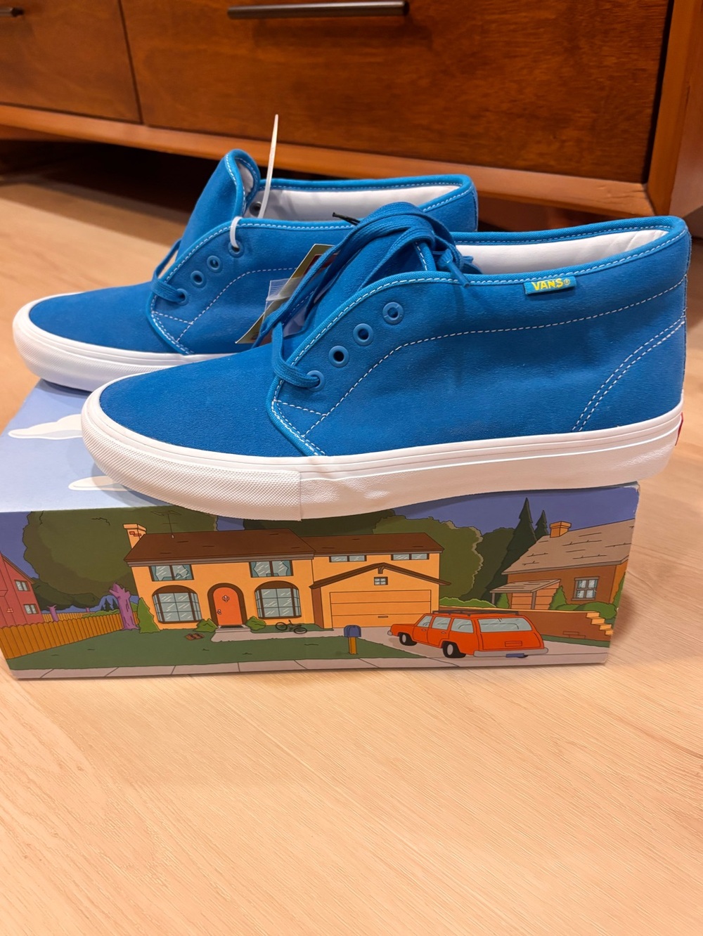 NWT Vans x The Simpsons Chukka Pro Bart Blue Suede Sneakers Size 11.5